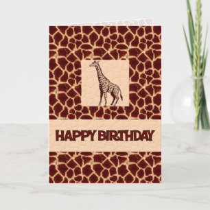 Giraffe Print Birthday Deluxe Card