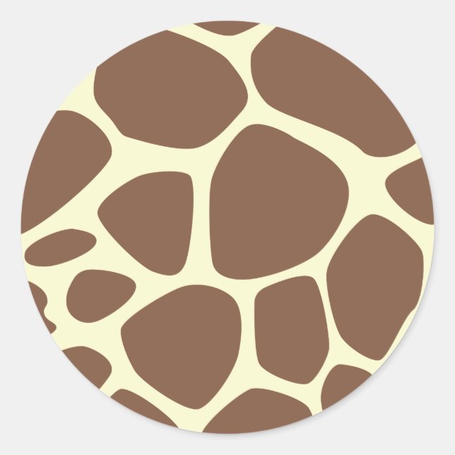 Giraffe Print, Brown Giraffe, Animal Print, Jungle Classic Round Sticker (Front)