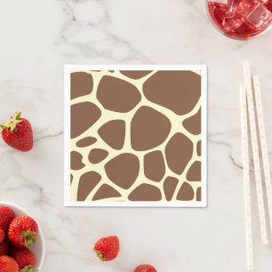 Giraffe Print, Brown Giraffe, Animal Print, Jungle Napkin