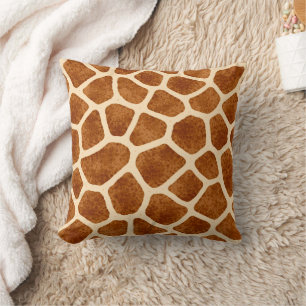 Giraffe Print Brown Tan Baby Shower Safari-Themed Cushion
