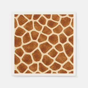 Giraffe Print Brown Tan Baby Shower Safari-Themed Napkin