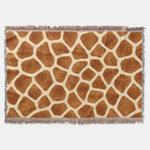 Giraffe Print Brown Tan Baby Shower Safari-Themed  Throw Blanket