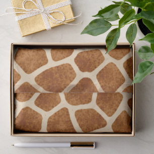 Giraffe Print Brown Tan Baby Shower Safari-Themed Tissue Paper