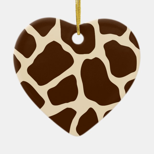Giraffe Print Ceramic Ornament (Front)
