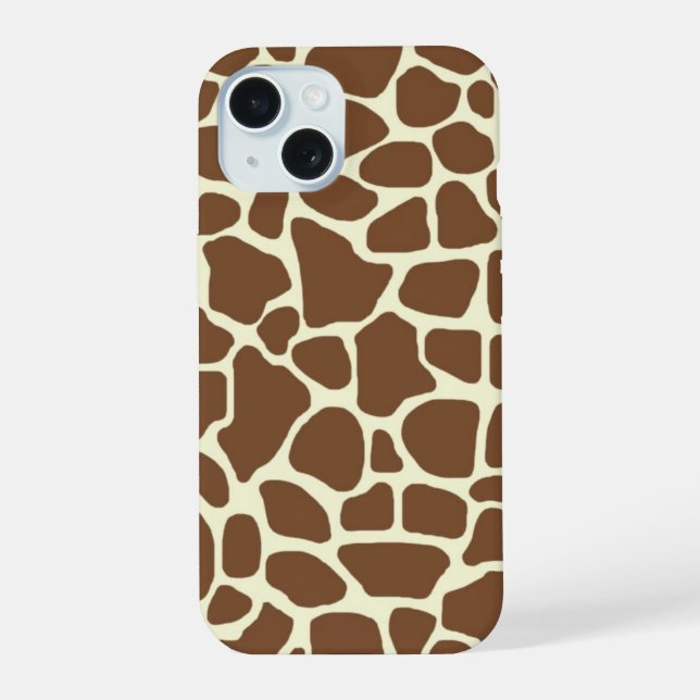 Giraffe Print iPhone 15 Case (Back)