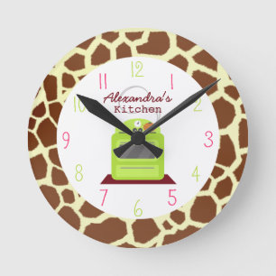 Giraffe Print Kitchen Clock