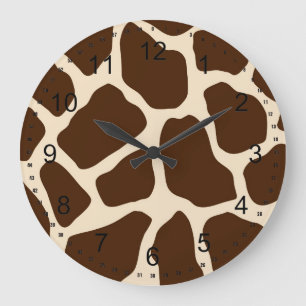 Giraffe Print Large Clock