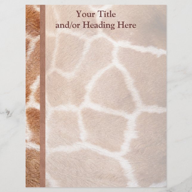 Giraffe Print Letterhead Design (Front)