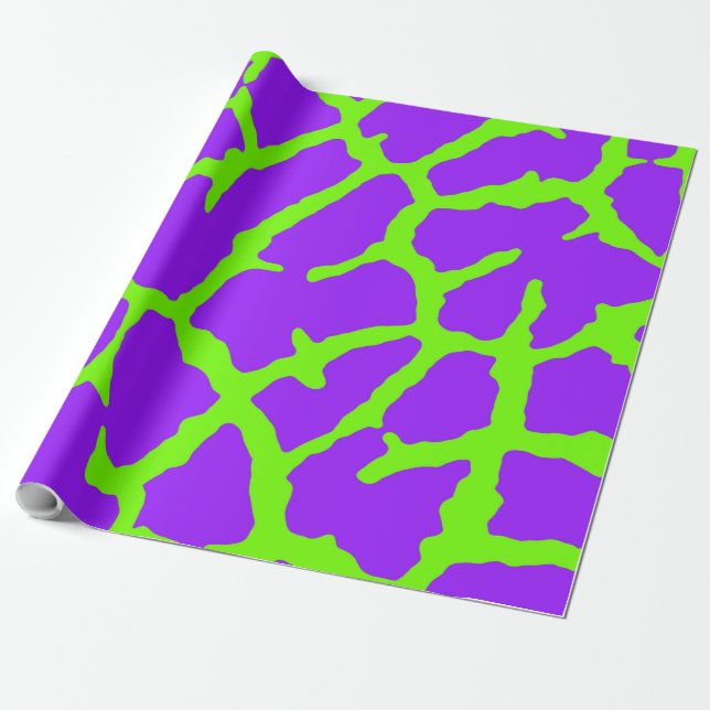 Giraffe Print Mint Amethyst  Wrapping Paper (Unrolled)