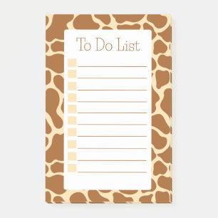Giraffe Print Modern Minimialist To Do List Post-it Notes