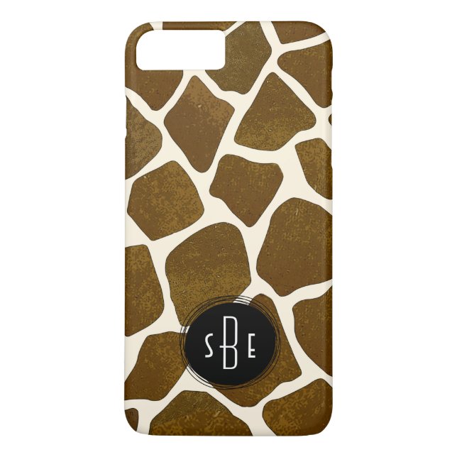 Giraffe Print Monogram iPhone 7 Plus Case (Back)