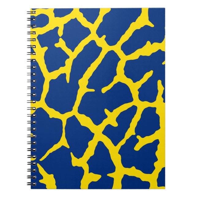 Giraffe Print Navy Yellow Notebook (Front)