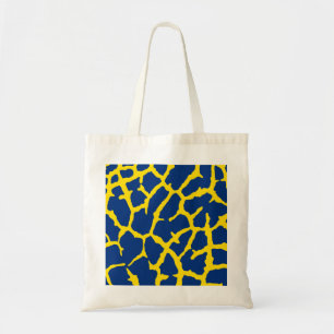 Giraffe Print Navy Yellow Tote Bag