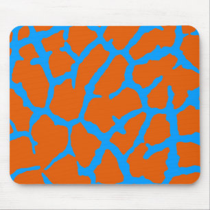 Giraffe Print Orange Cyan Mouse Pad