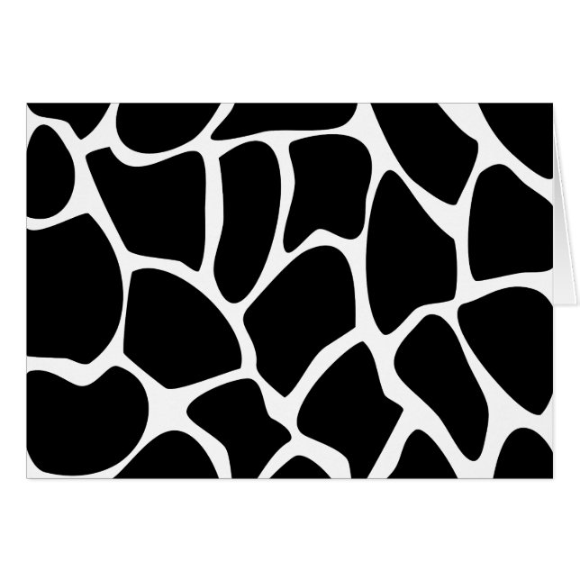 Giraffe Print Pattern. Animal Print Design, Black (Front Horizontal)