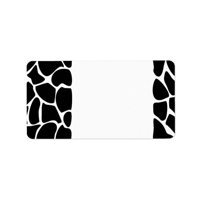 Giraffe Print Pattern. Animal Print Design, Black Label (Front)