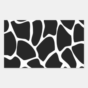 Giraffe Print Pattern. Animal Print Design, Black Rectangular Sticker