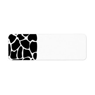 Giraffe Print Pattern. Animal Print Design, Black Return Address Label