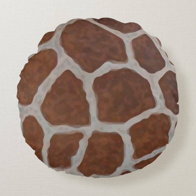Giraffe Print Pattern Background Round Cushion (Front)