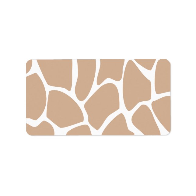 Giraffe Print Pattern in Beige. Label (Front)