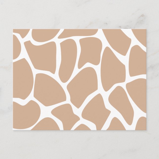 Giraffe Print Pattern in Beige. Postcard (Front)