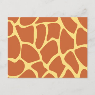 Giraffe Print Pattern in Brown and Yellow. Postcard