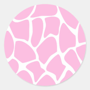 Giraffe Print Pattern in Candy Pink. Classic Round Sticker