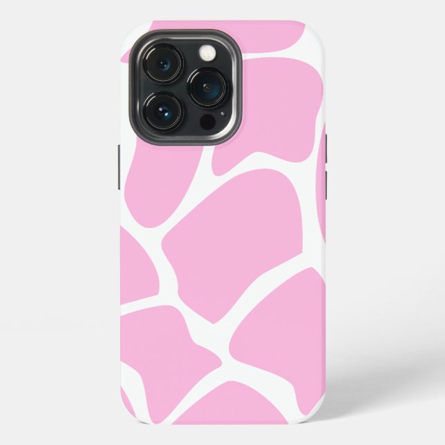Giraffe Print Pattern in Candy Pink. iPhone Case (Back)