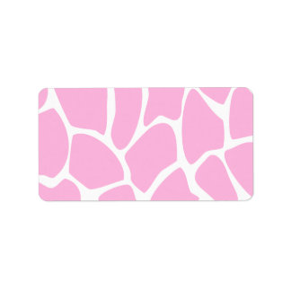 Giraffe Print Pattern in Candy Pink. Label
