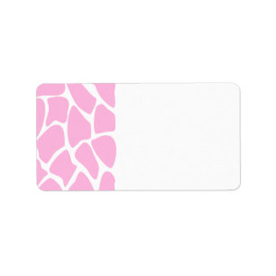Giraffe Print Pattern in Candy Pink. Label