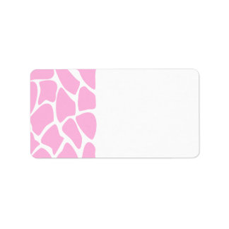 Giraffe Print Pattern in Candy Pink. Label
