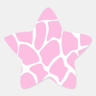 Giraffe Print Pattern in Candy Pink. Star Sticker