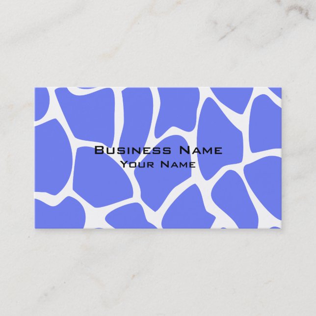 Giraffe Print Pattern in Cornflower Blue. Business Card (Front)