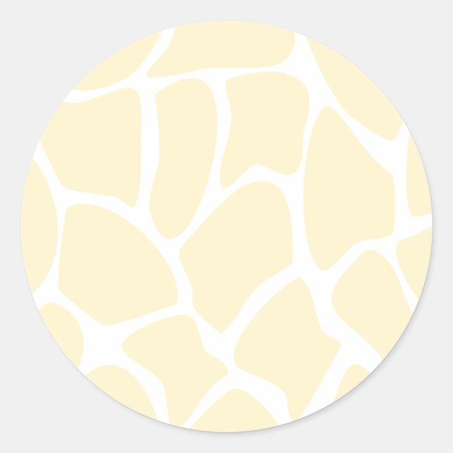 Giraffe Print Pattern in Cream Colour. Classic Round Sticker (Front)