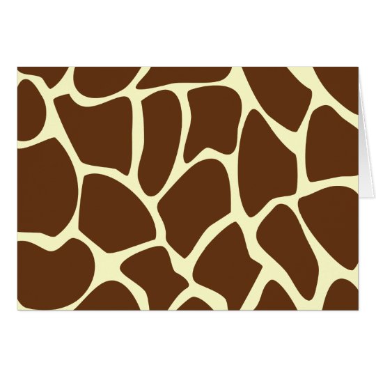Giraffe Print Pattern in Dark Brown. Card