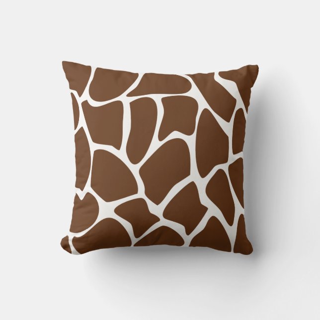 Giraffe Print Pattern in Dark Brown. Cushion (Front)