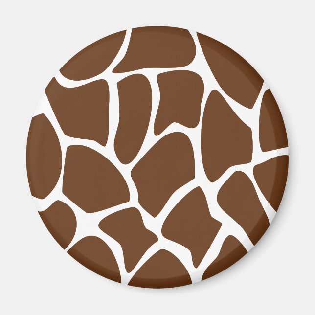 Giraffe Print Pattern in Dark Brown. Magnet (Front)