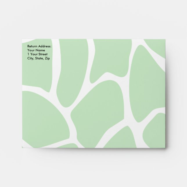Giraffe Print Pattern in Jungle Green. Envelope (Front)