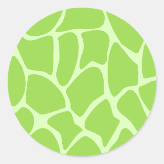 Giraffe Print Pattern in Lime Green. Classic Round Sticker