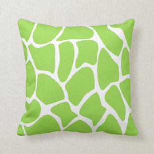 Giraffe Print Pattern in Lime Green. Cushion