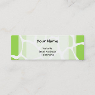 Giraffe Print Pattern in Lime Green. Mini Business Card