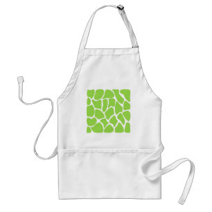 Giraffe Print Pattern in Lime Green. Standard Apron