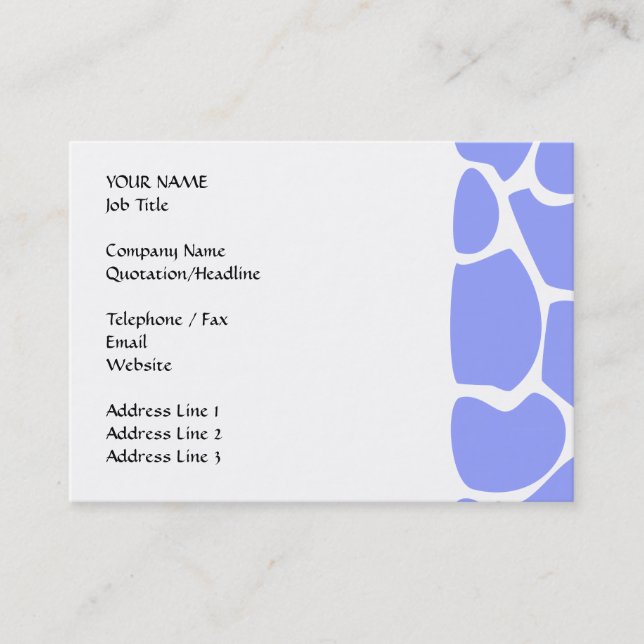Giraffe Print Pattern in Sky Blue. Business Card (Front)