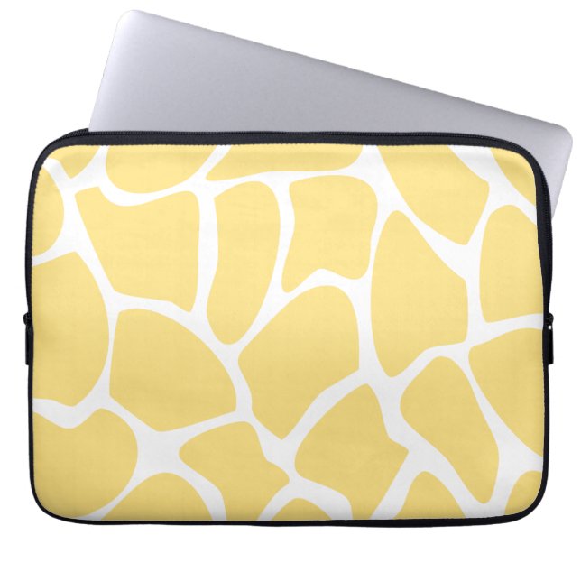 Giraffe Print Pattern in Yellow. Laptop Sleeve (Front)