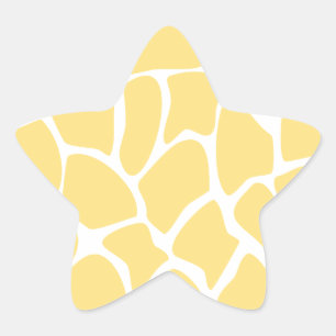 Giraffe Print Pattern in Yellow. Star Sticker