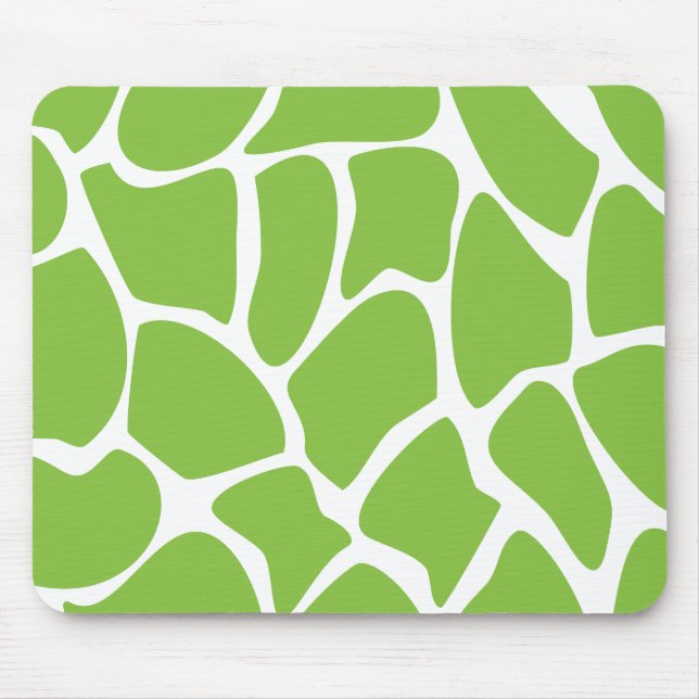 Giraffe Print Pattern. Safari Green. Mouse Pad (Front)