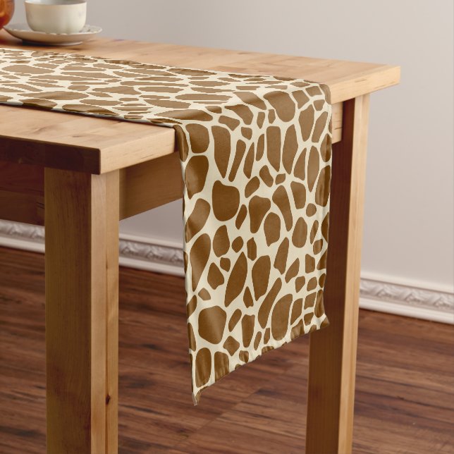 Giraffe Print Pattern Short Table Runner (In Situ)