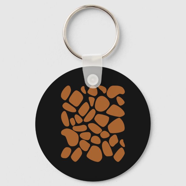 Giraffe Print  Pattern Trick or Treat Jungle Anima Key Ring (Front)