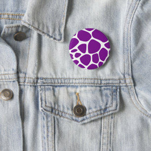Giraffe Print, Purple Giraffe, Animal Print 6 Cm Round Badge