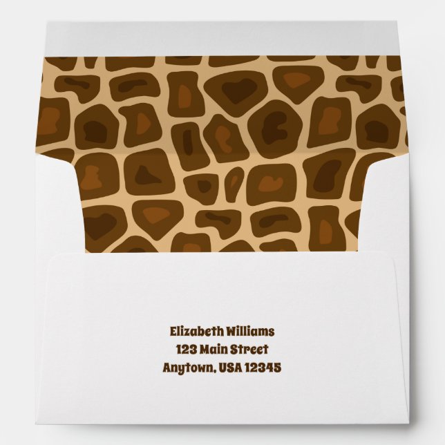 Giraffe Print Return Address Envelope (Back (Bottom))